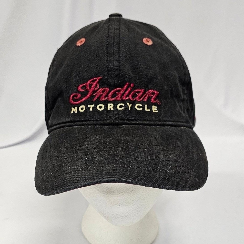 Indian Motorcycle Hat Black Embroidered Baseball Cap Since 1901 Adjustable Strap
